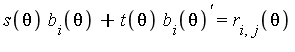 s(theta)*b[i](theta)+t(theta)*b[i](theta)^`'` = r[i, j](theta)