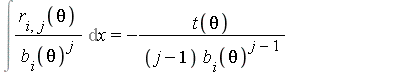 Int(r[i, j](theta)/b[i](theta)^j, x) = -t(theta)/((j-1)*b[i](theta)^(j-1))+Int((s(theta)+t(theta)^`'`/(j-1))/b[i](theta)^(j-1), x)