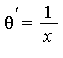 theta^`'` = 1/x