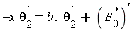 -x*theta[2]^`'` = b[1]*theta[2]^`'`+(B[0]^`*`)^`'`