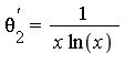 theta[2]^`'` = 1/(x*ln(x))