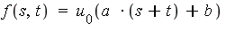 f(s, t) = u[0](a*(s+t)+b)