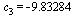 c[3] = -9.83284