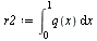 `assign`(r2, int(q(x), x = 0 .. 1))