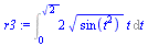 Int(`+`(`*`(2, `*`(`^`(sin(`*`(`^`(t, 2))), `/`(1, 2)), `*`(t)))), t = 0 .. `*`(`^`(2, `/`(1, 2))))